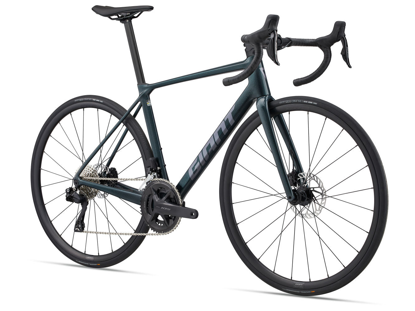 GIANT TCR ADVANCED 1 ROAD BIKE 2025 GLOSS ASPHALT GREEN/MERCURY