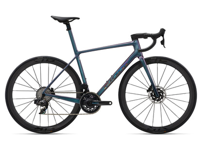 GIANT TCR ADVANCED SL 1 AXS ROAD BIKE 2025 GLOSS BLUE DRAGONFLY/LASER FOIL