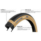 PANARACER GRAVELKING SLICK PLUS TLR GRAVEL TYRE BLACK/BROWN