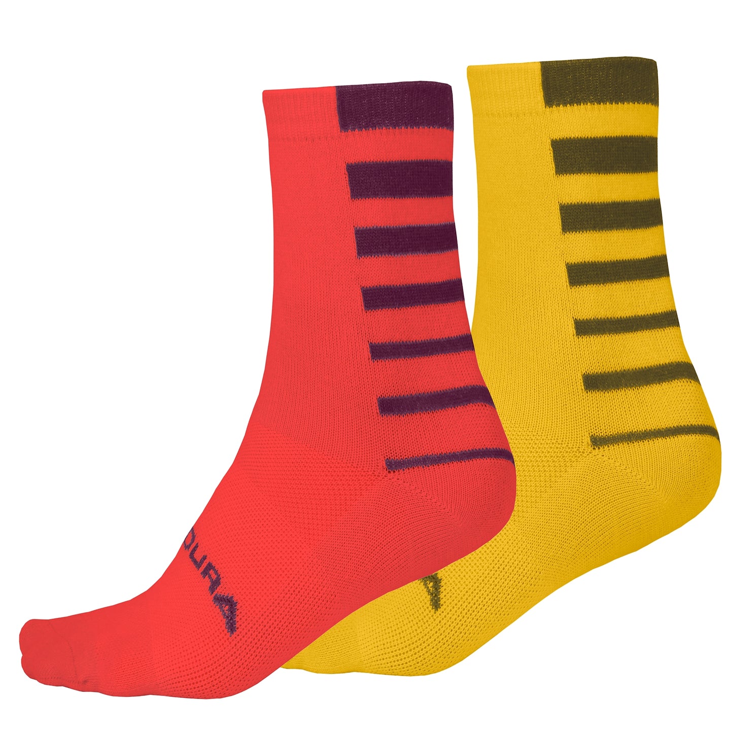 ENDURA COOLMAX STRIPE SOCKS POMEGRANATE