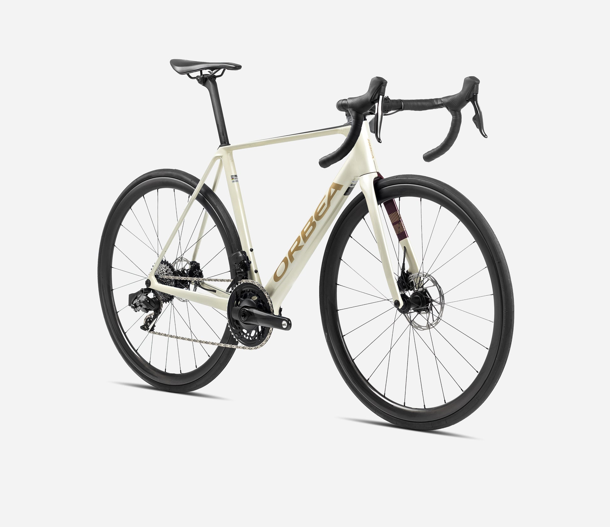 ORBEA ORCA M30 ROAD BIKE 2025 IVORY WHITE-BURGUNDY (GLOSS)-VULCANO (MATT)
