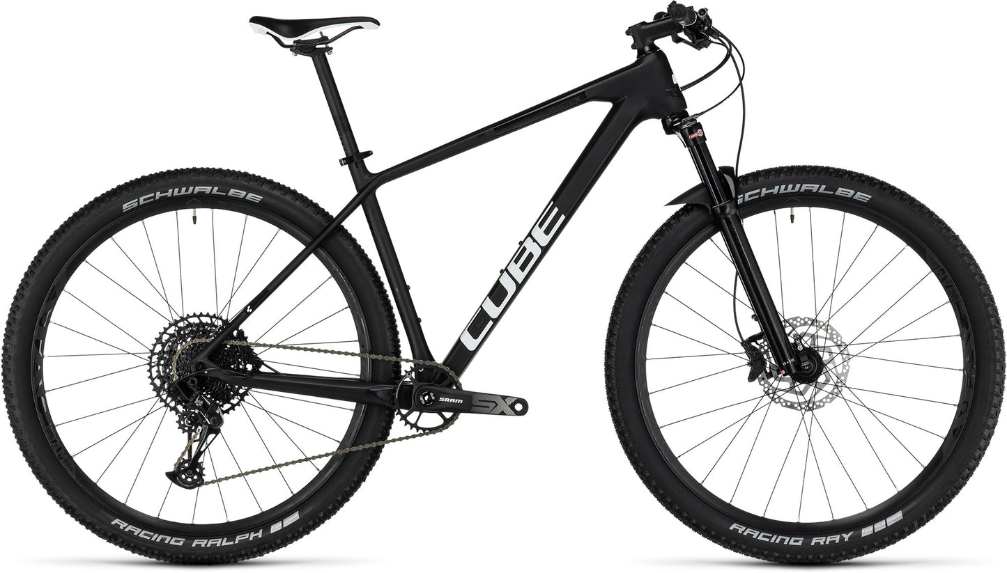 CUBE REACTION C:62 ONE HARDTAIL MTB BIKE 2023 CARBON' N 'WHITE