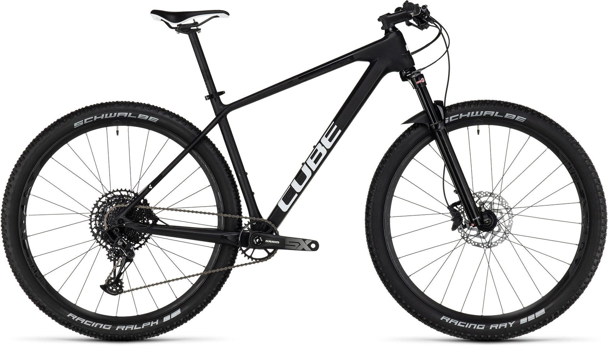 CUBE REACTION C:62 ONE HARDTAIL MTB BIKE 2023 CARBON' N 'WHITE