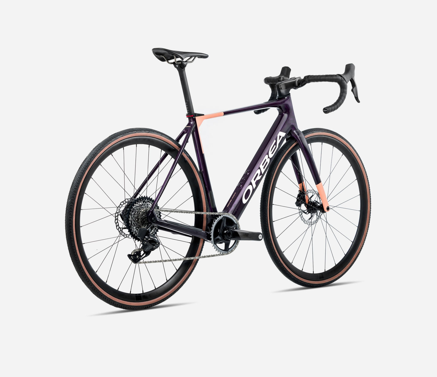ORBEA GAIN M30 eROAD BIKE 2025 FANTASY PURPLE CARBON VIEW (GLOSS)-ORANGE CLOUD (MATT)