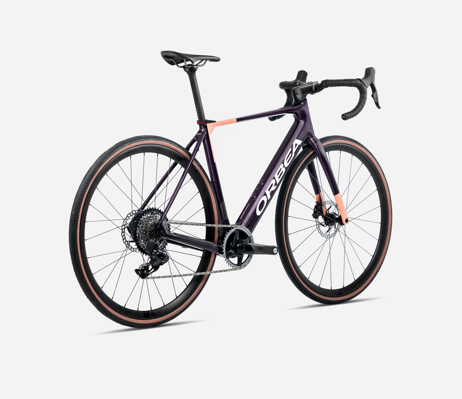 ORBEA GAIN M30 eROAD BIKE 2025 FANTASY PURPLE CARBON VIEW (GLOSS)-ORANGE CLOUD (MATT)