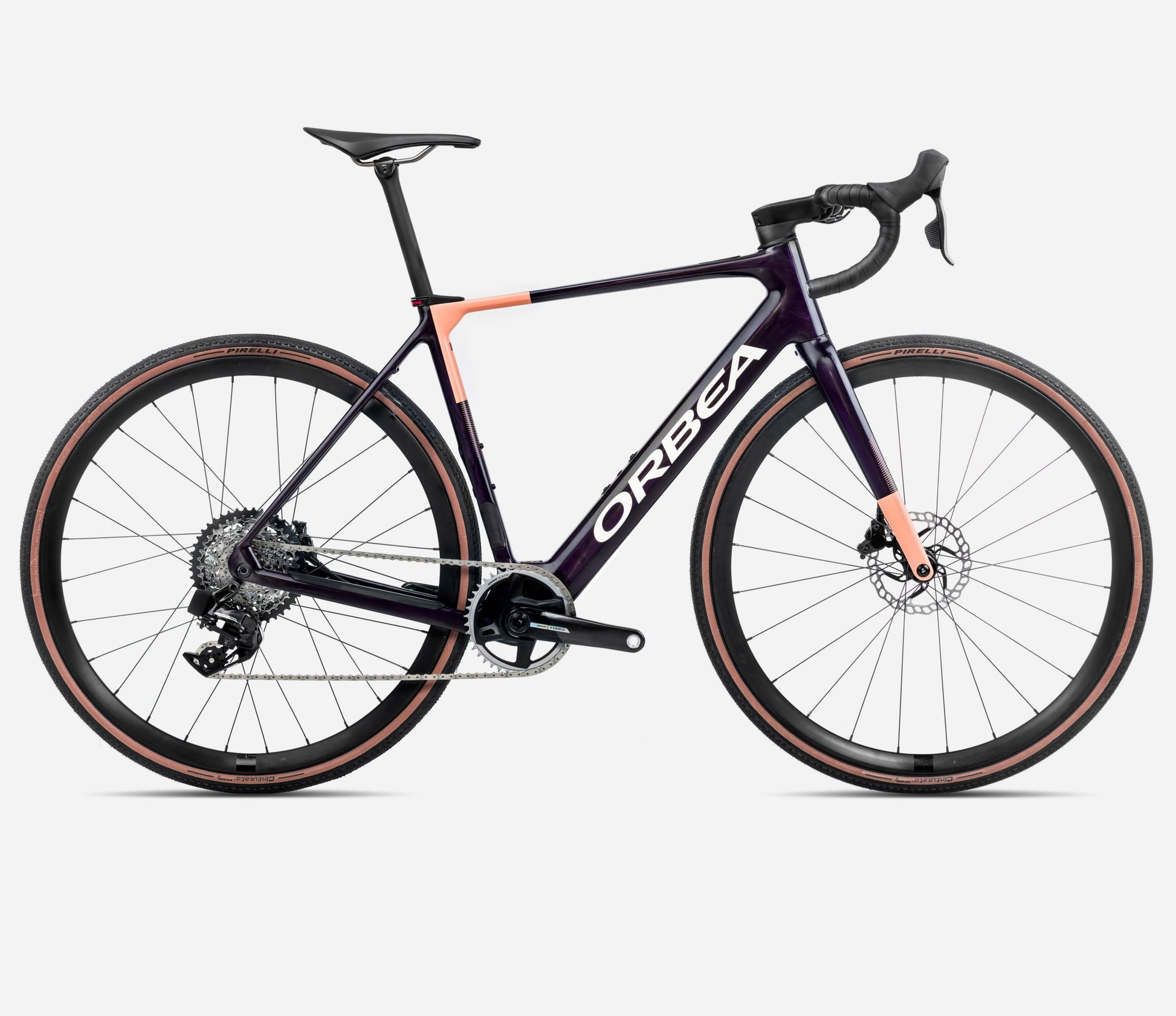 ORBEA GAIN M30 eROAD BIKE 2025 FANTASY PURPLE CARBON VIEW (GLOSS)-ORANGE CLOUD (MATT)