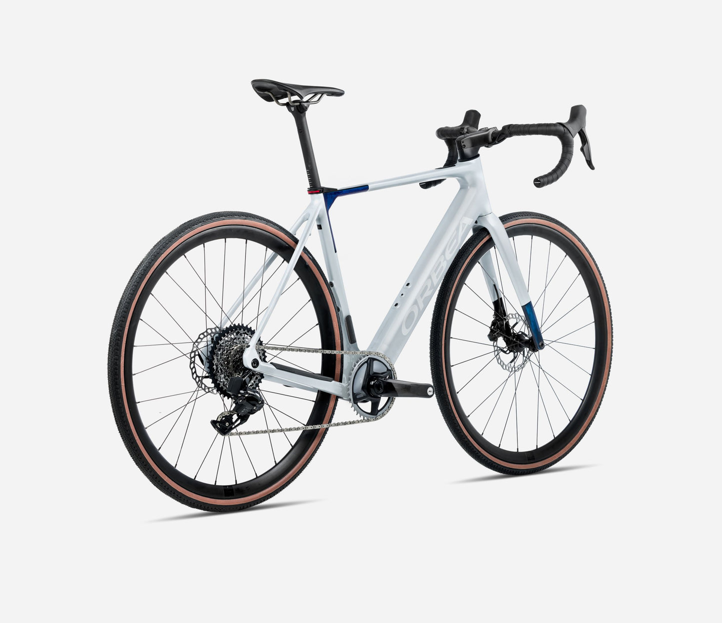 ORBEA GAIN M40 eROAD BIKE 2025 HALO SILVER (MATT)-BLUE CARBON VIEW (GLOSS)