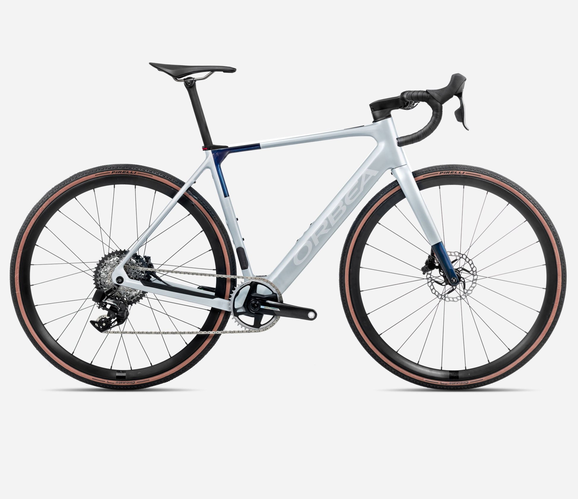 ORBEA GAIN M40 eROAD BIKE 2025 HALO SILVER (MATT)-BLUE CARBON VIEW (GLOSS)
