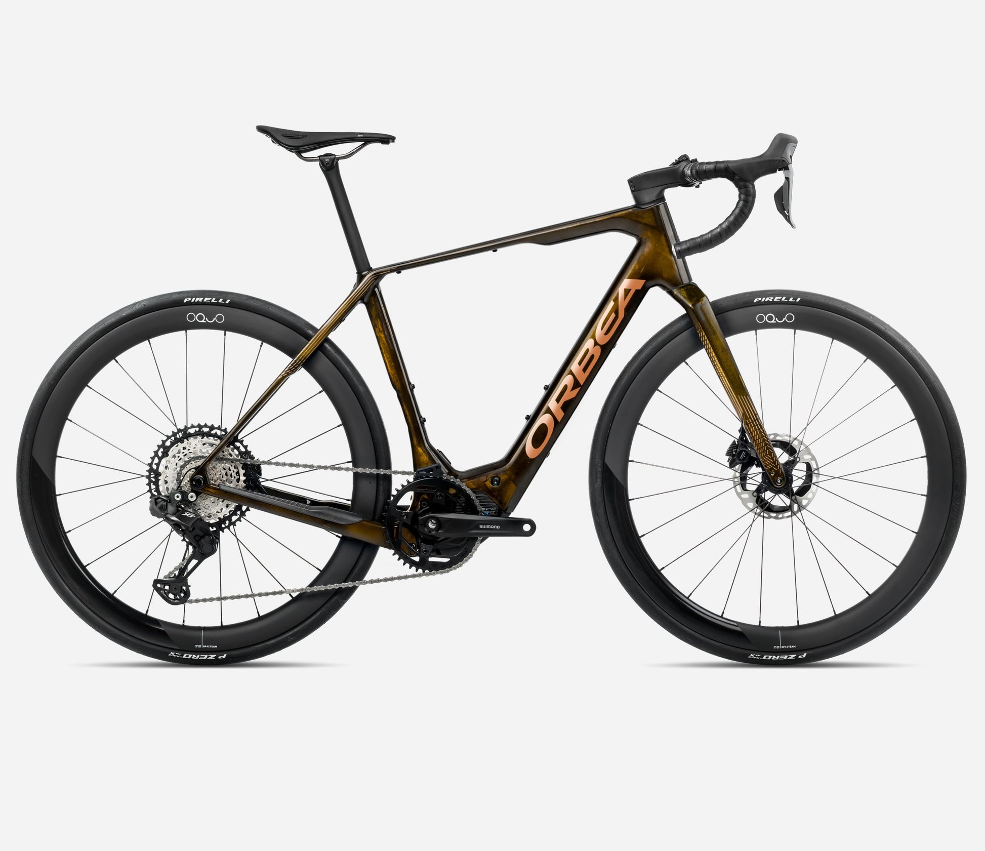 ORBEA DENNA M30 eROAD BIKE 2025 CARAMEL CARBON VIEW - GOLDEN SAND