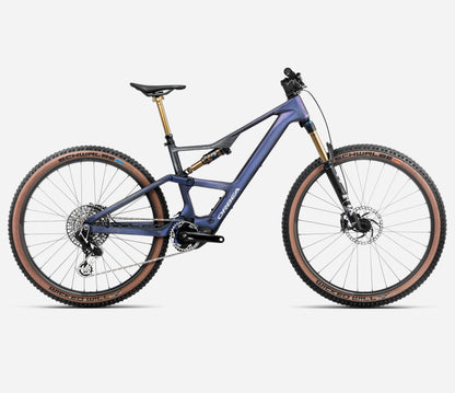 ORBEA RISE SL M20 630Wh FULL SUSPENSION eMTB BIKE 2025 TANZANITE CARBON VIEW - CARBON RAW (MATT)
