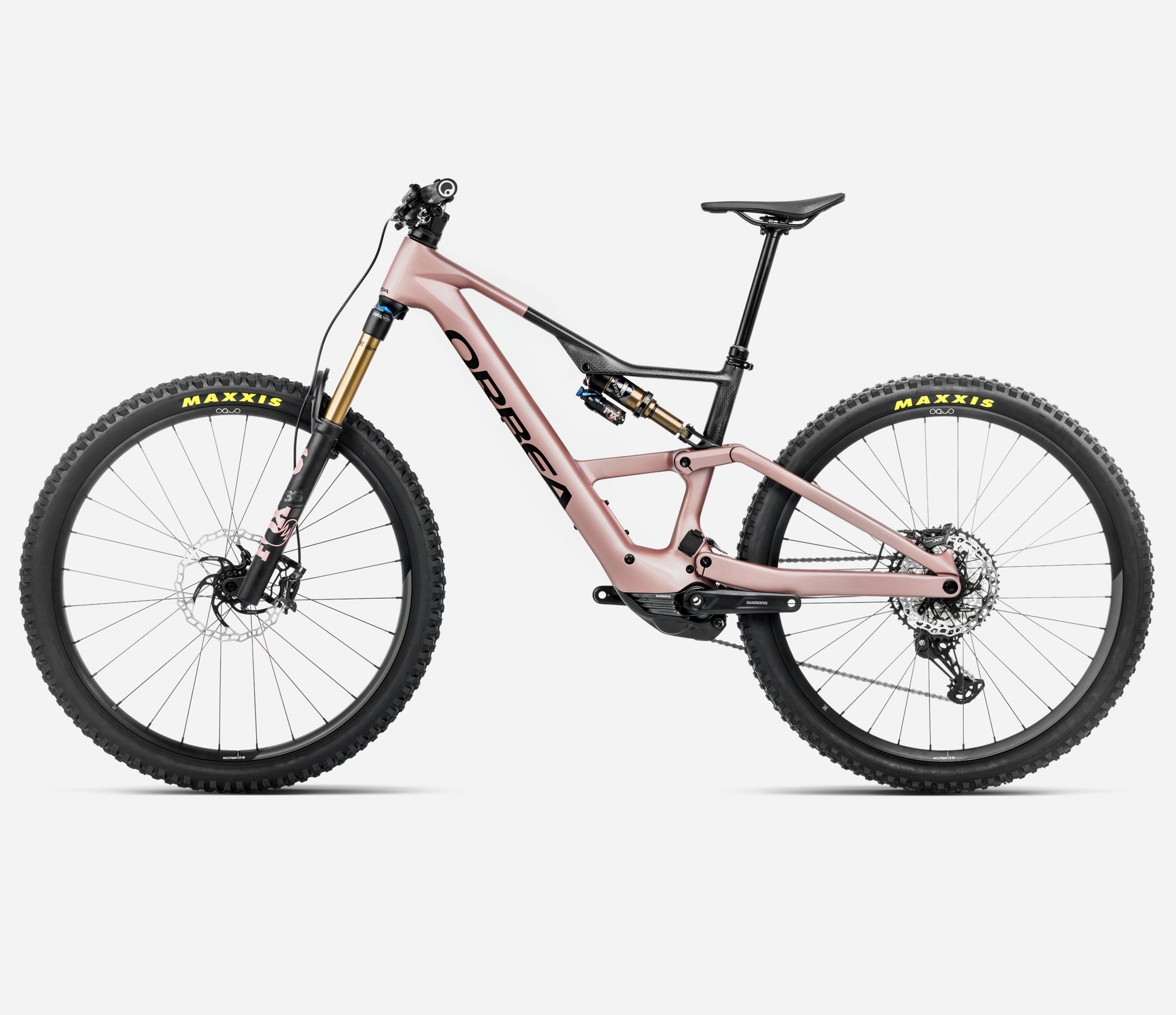 ORBEA RISE LT M10 420Wh FULL SUSPENSION eMTB BIKE 2025 DESERT ROSE - CARBON RAW (MATT)