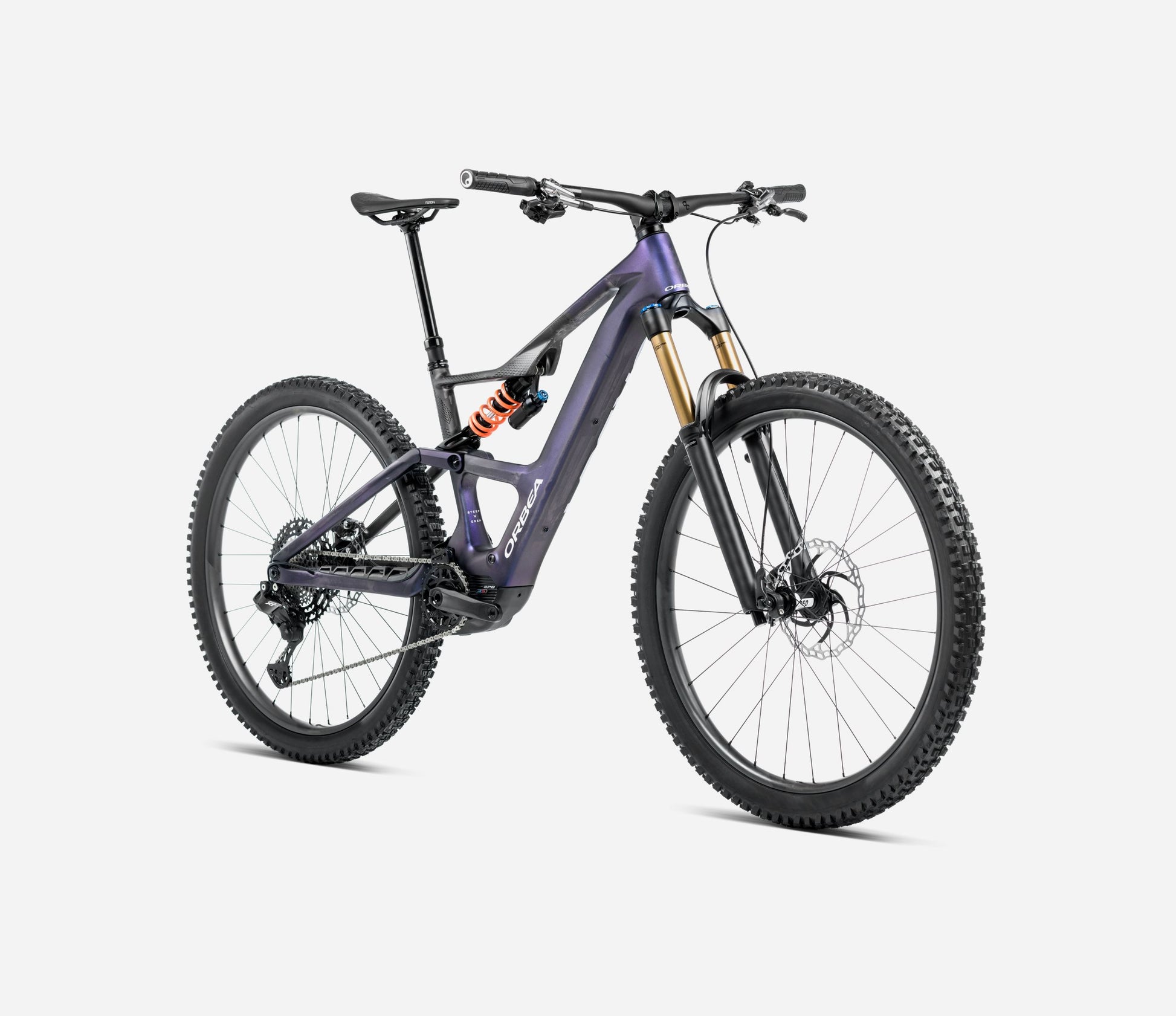 ORBEA RISE SL M10 630Wh FULL SUSPENSION eMTB BIKE 2025 TANZANITE CARBON VIEW - CARBON RAW (MATT)