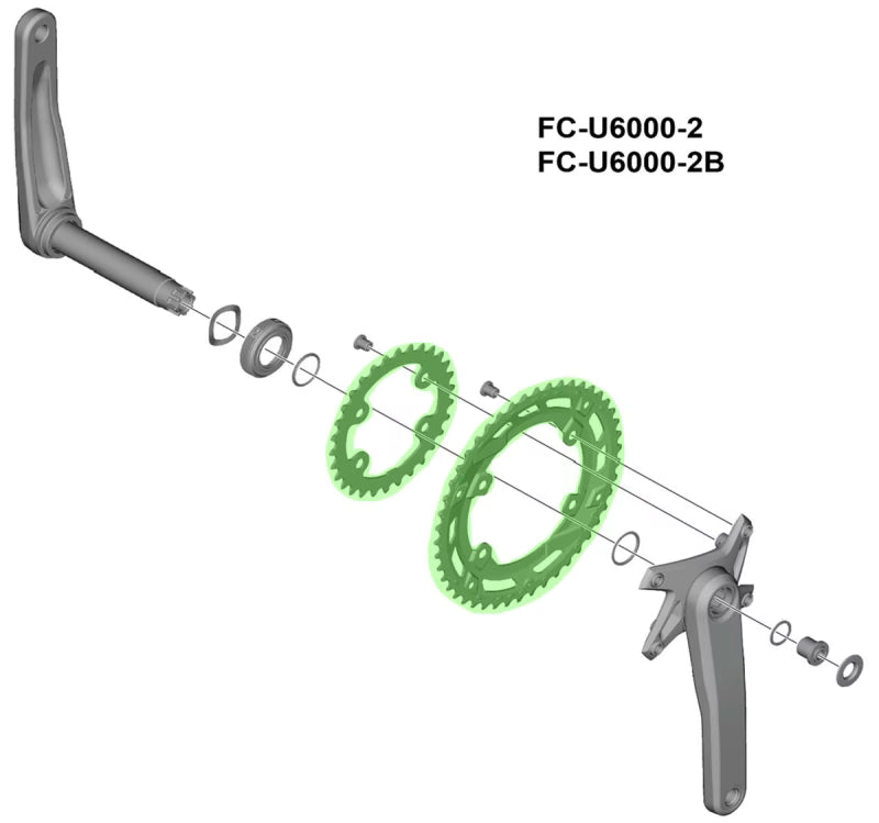 SHIMANO CUES FC-U6000-2/U6000-2B 9/10/11-SPEED CHAINRING