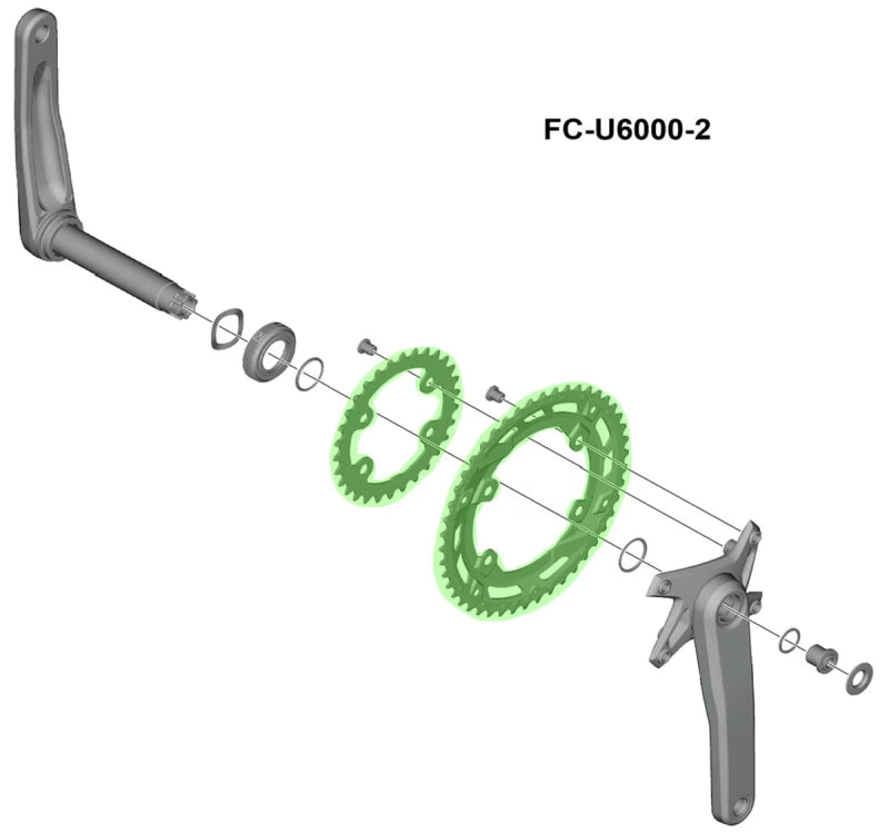 SHIMANO  CUES FC-U6000-2 9/10-SPEED CHAINRING