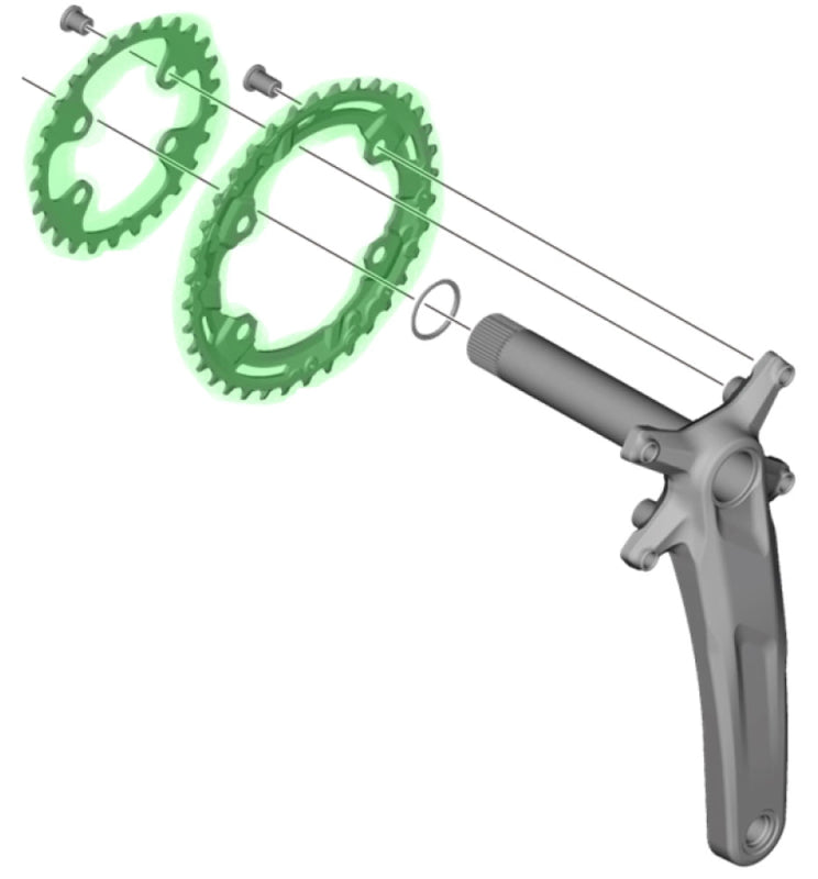SHIMANO DEORE FC-M5100-2/M5100-B2 2x11-SPEED CHAINRING