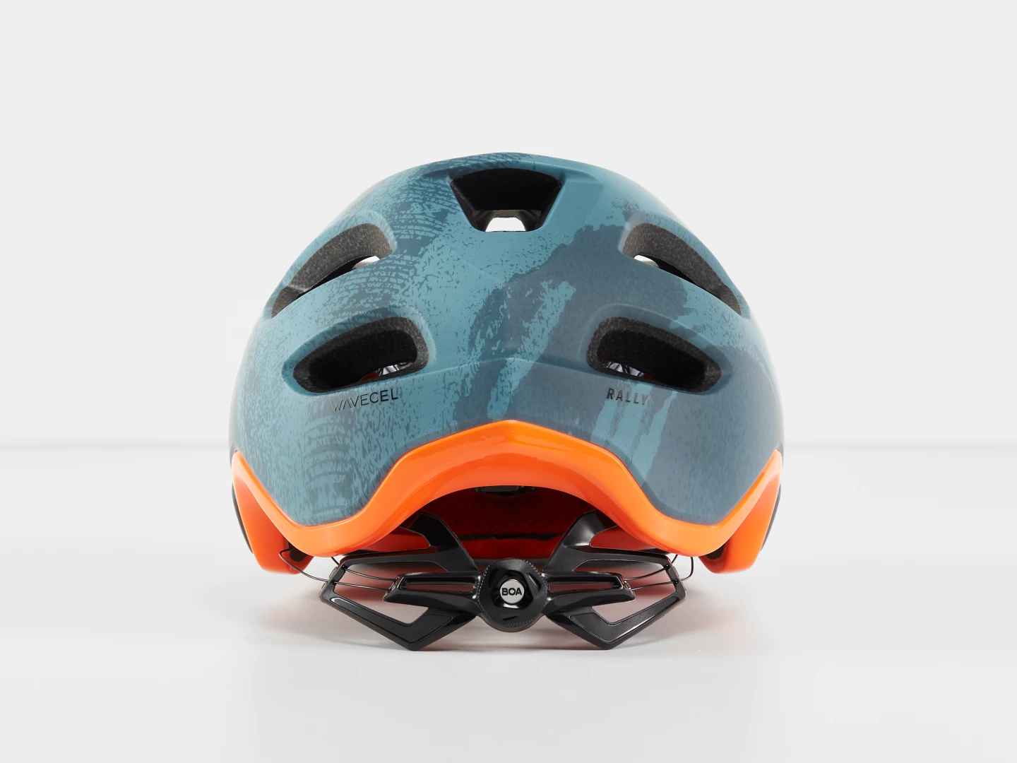 BONTRAGER RALLY WAVECEL MOUNTAIN BIKE HELMET - BATTLESHIP BLUE/ORANGE