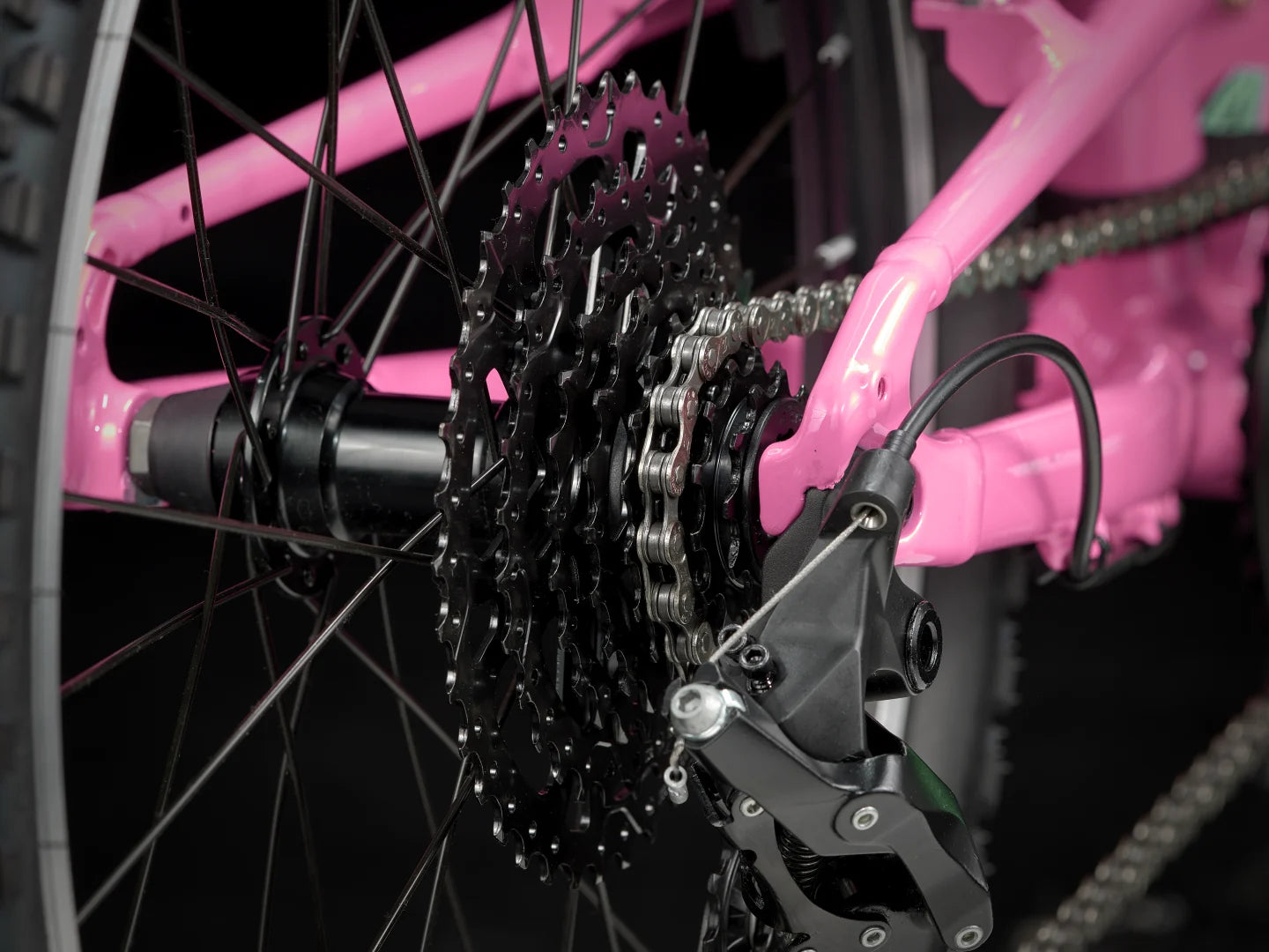 Neon pink mountain bike on sale