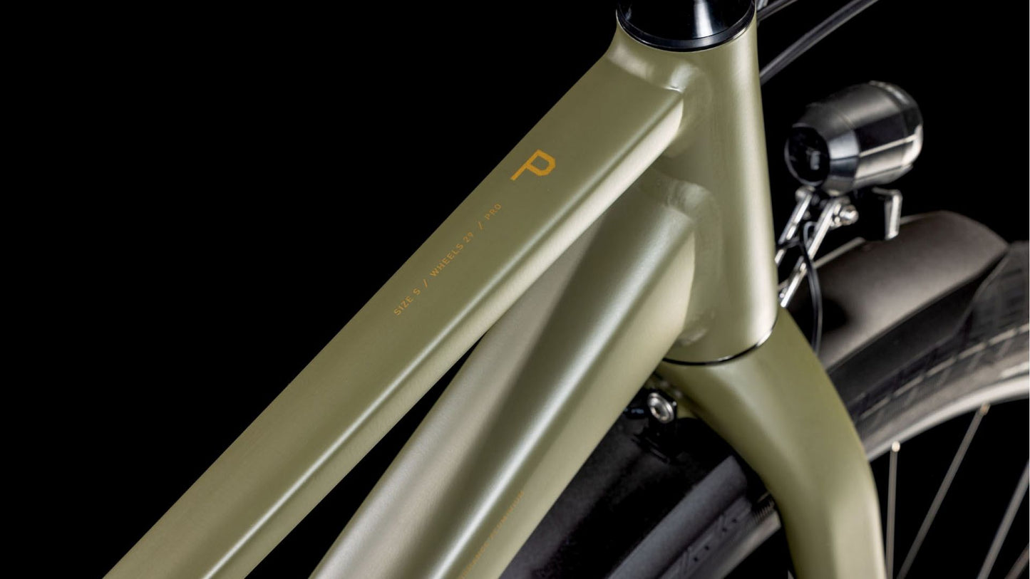 CUBE HYDE PRO FE LADY CITY BIKE 2025 DUSTYOLIVE' N 'GOLD