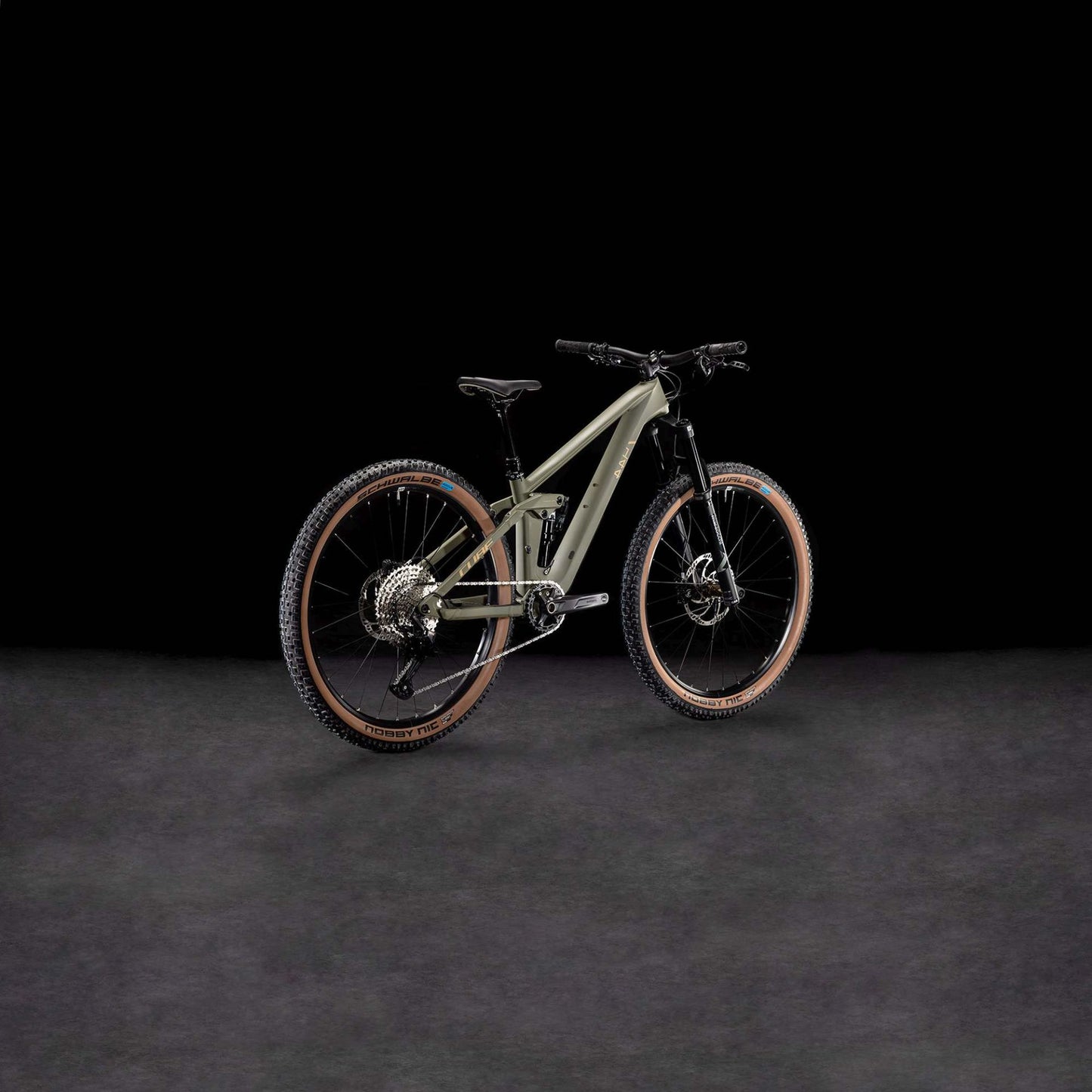 CUBE STEREO ONE44 HPC ROOKIE KID'S FS MTB BIKE 2026 DUSTYOLIVE' N 'GOLD