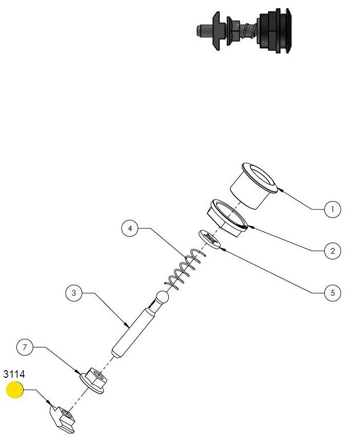 CUBE BATTERY COVER PUSH BUTTON NUT M6 3114