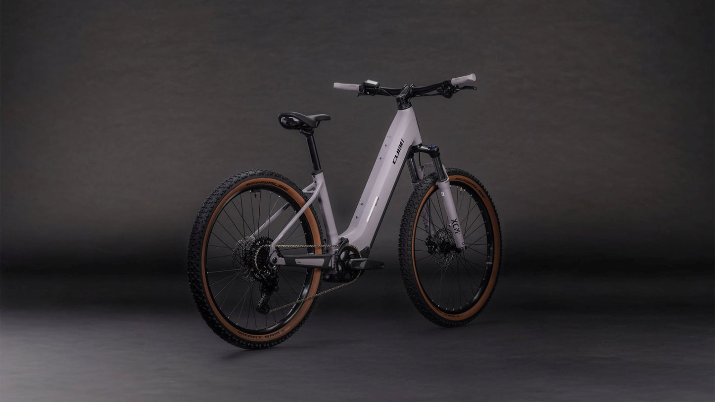 CUBE REACTION HYBRID PERFORMANCE 600 EASY ENTRY eMTB BIKE 2026 PLUMGREY' N 'BLACK