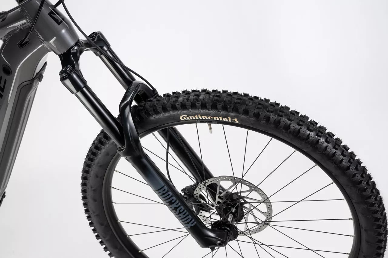 HAIBIKE ALLMTN 4 FULL SUSPENSION eMTB BIKE 2025 GLOSSY SILVER/RED/BLACK