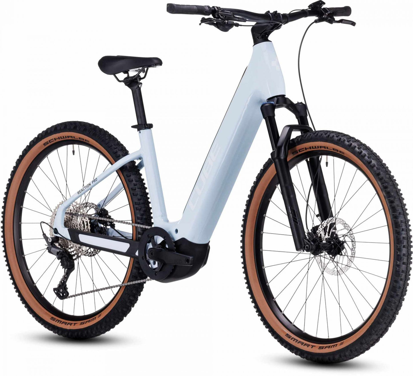 CUBE REACTION HYBRID PRO 750 EASY ENTRY eMTB BIKE 2023 FLASHWHITE ´N´ BLACK