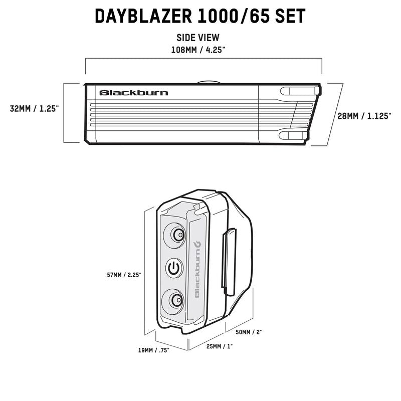 BLACKBURN DAYBLAZER 1000 FRONT + DAYBLAZER 65 REAR LIGHT SET
