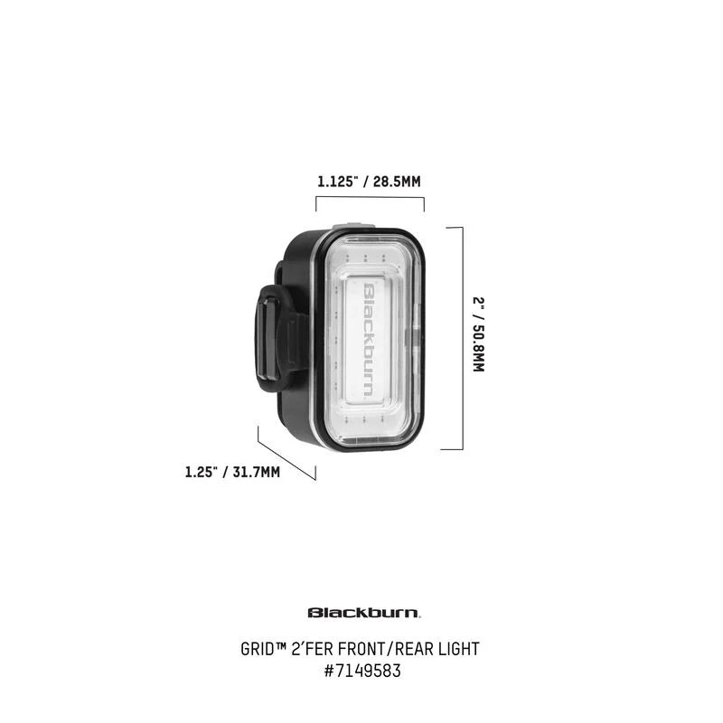BLACKBURN GRID 2'FER FRONT OR REAR LIGHT