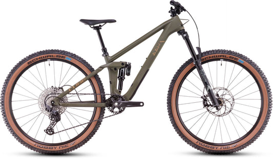 CUBE STEREO ONE44 HPC ROOKIE KID'S FS MTB BIKE 2026 DUSTYOLIVE' N 'GOLD