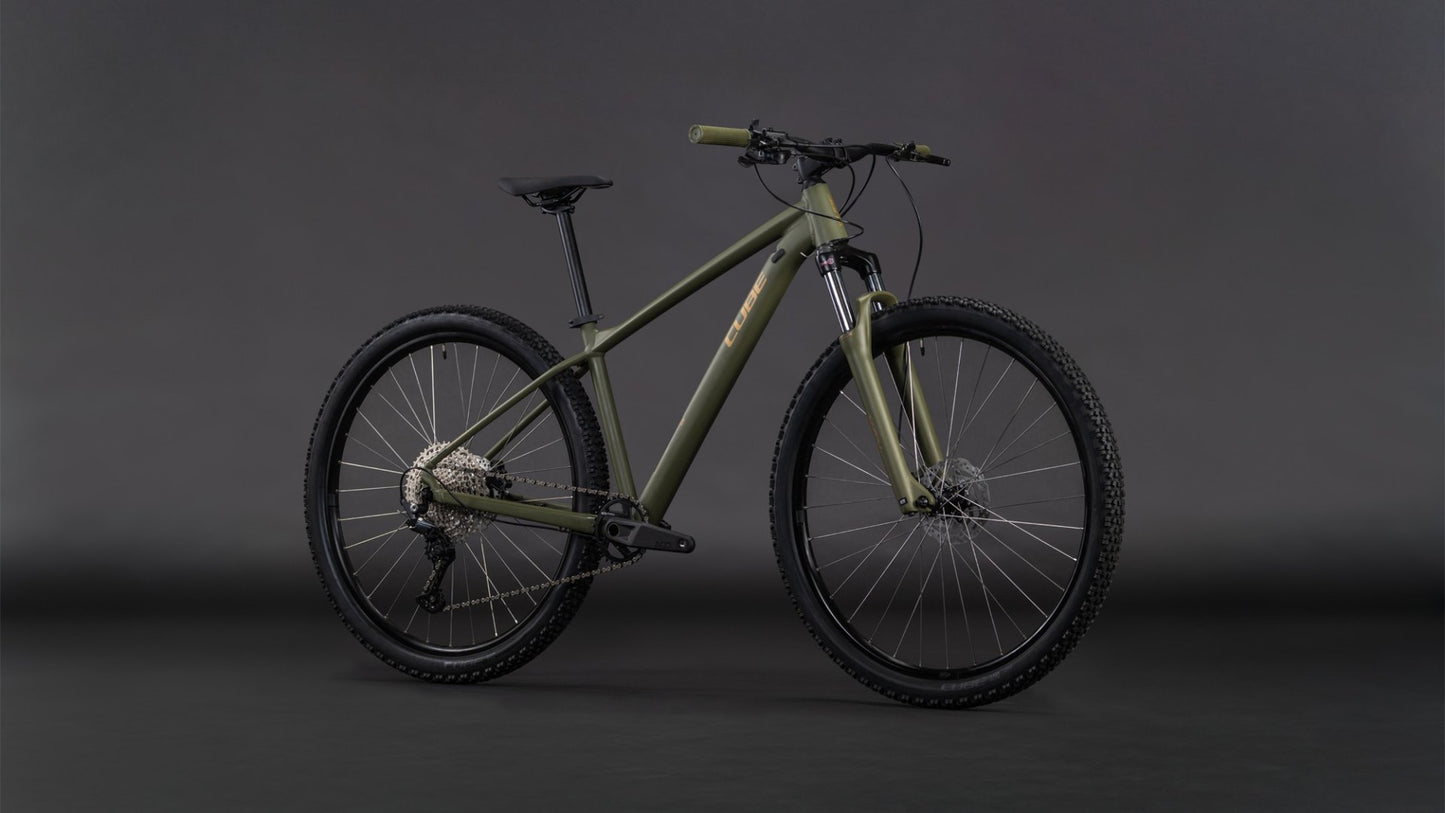 CUBE AIM SLX HARDTAIL MTB BIKE 2026 DUSTYOLIVE' N 'GOLD