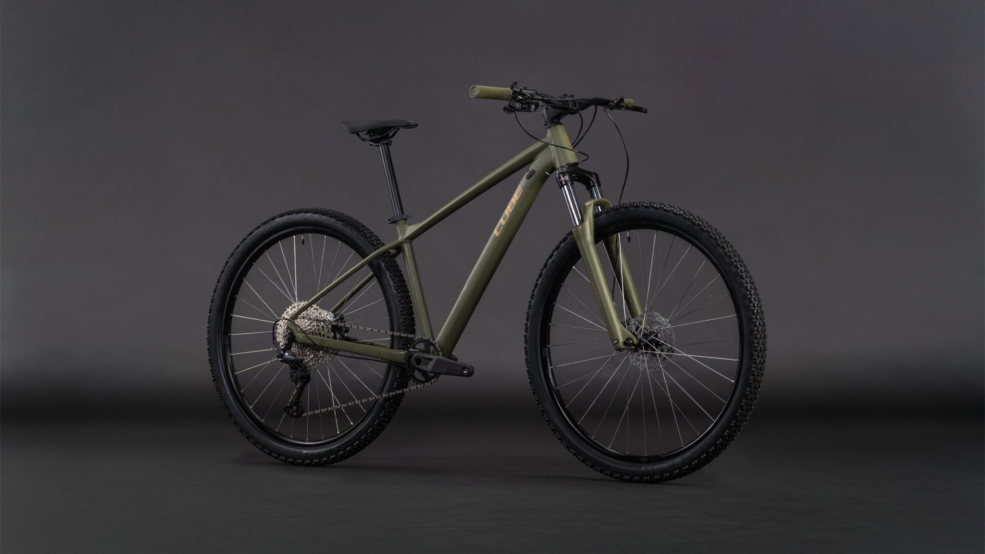 CUBE AIM SLX HARDTAIL MTB BIKE 2026 DUSTYOLIVE' N 'GOLD