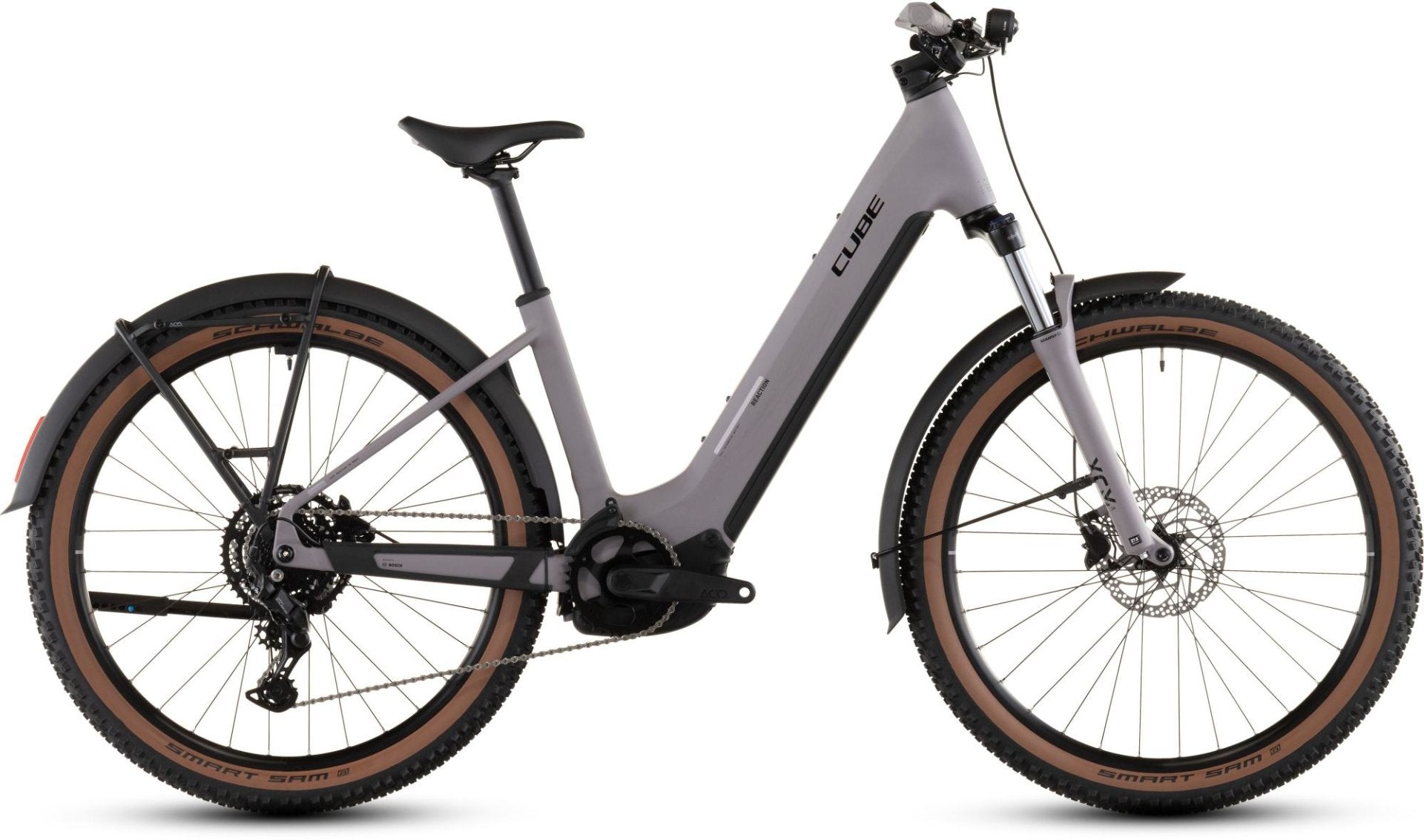 CUBE REACTION HYBRID PERFORMANCE 600 FE EASY ENTRY eMTB BIKE 2026 PLUMGREYE' N 'BLACK