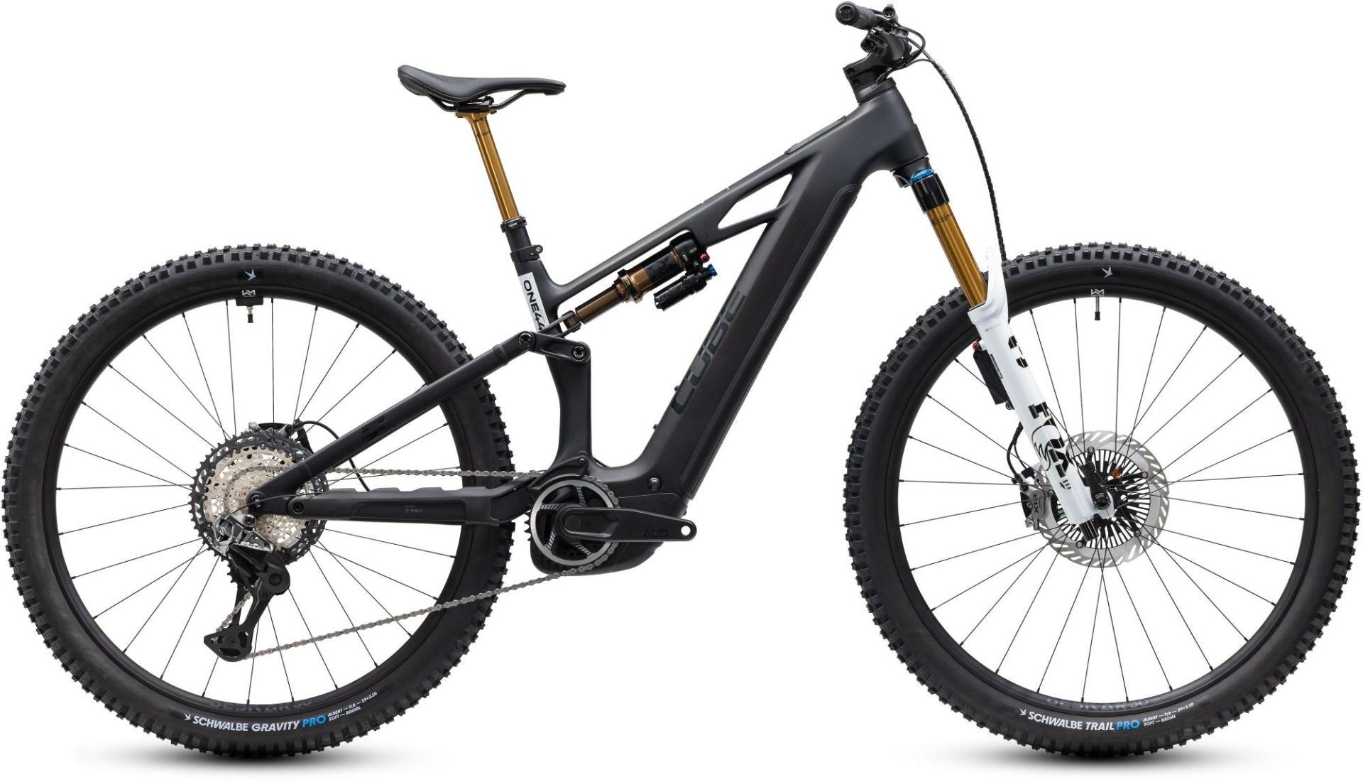 CUBE STEREO HYBRID ONE44 HPC AT 800 eMTB BIKE 2027 CARBON 'N' WHITE