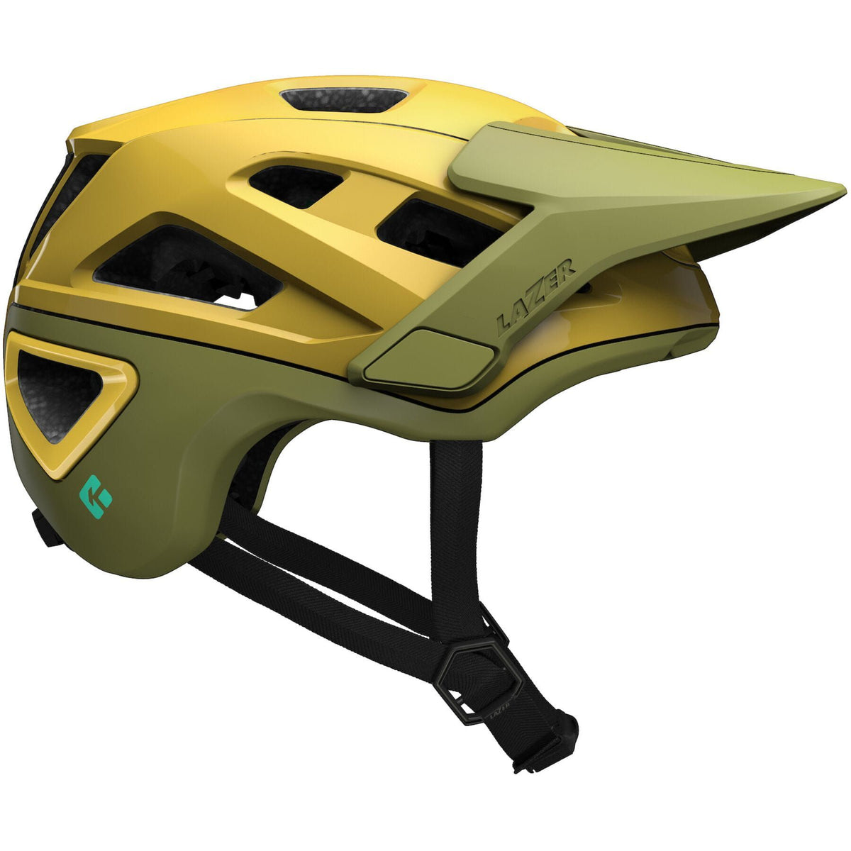 LAZER JACKAL KINETICORE MTB HELMET GOLD GREEN