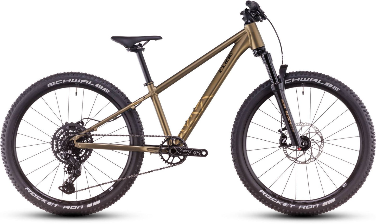 CUBE REACTION 240 TM KID'S MTB BIKE 2026 GOLDENLIME' N 'BLACK