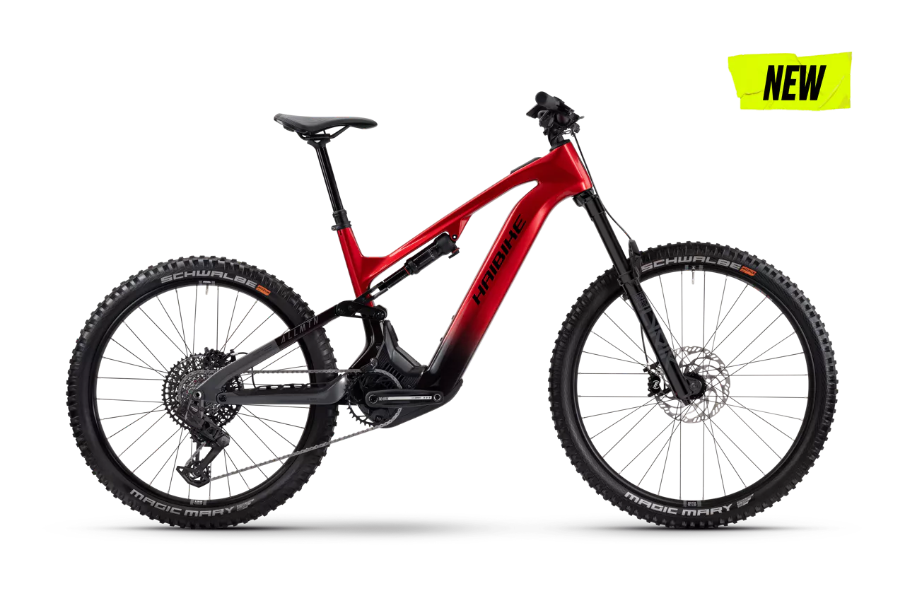 HAIBIKE ALLMTN CF 9 FULL SUSPENSION eMTB BIKE 2025 GLOSSY RED/BLACK/PLATINUM