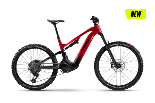 HAIBIKE ALLMTN CF 9 FULL SUSPENSION eMTB BIKE 2025 GLOSSY RED/BLACK/PLATINUM