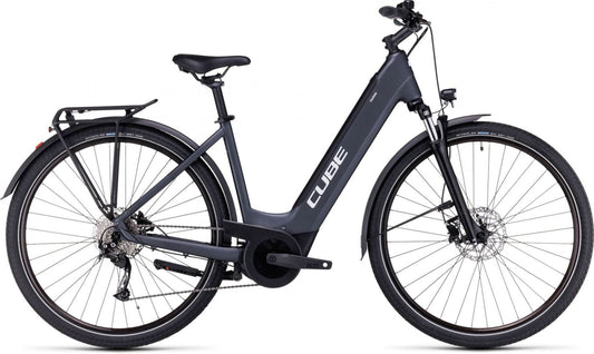 CUBE TOURING HYBRID ONE 500 EASY ENTRY E-BIKE 2023 GREY ´N´ WHITE