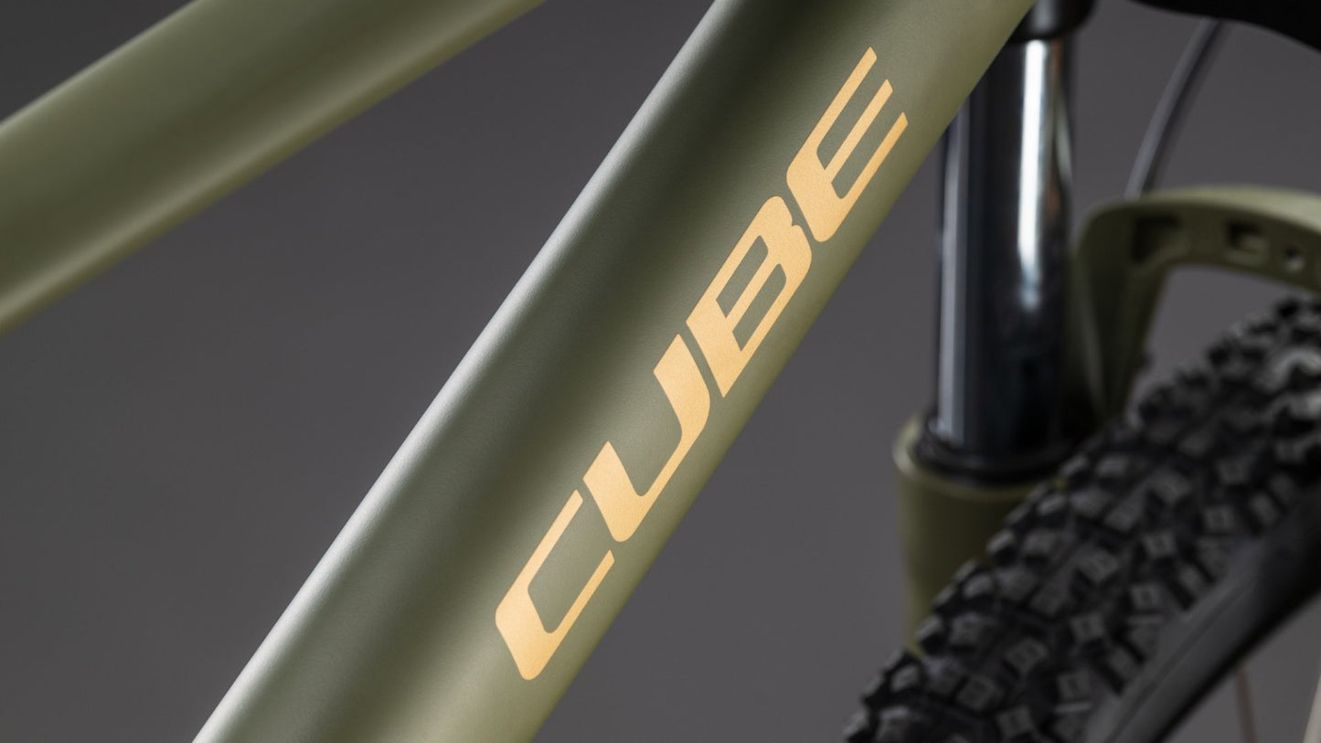 CUBE AIM SLX HARDTAIL MTB BIKE 2026 DUSTYOLIVE' N 'GOLD