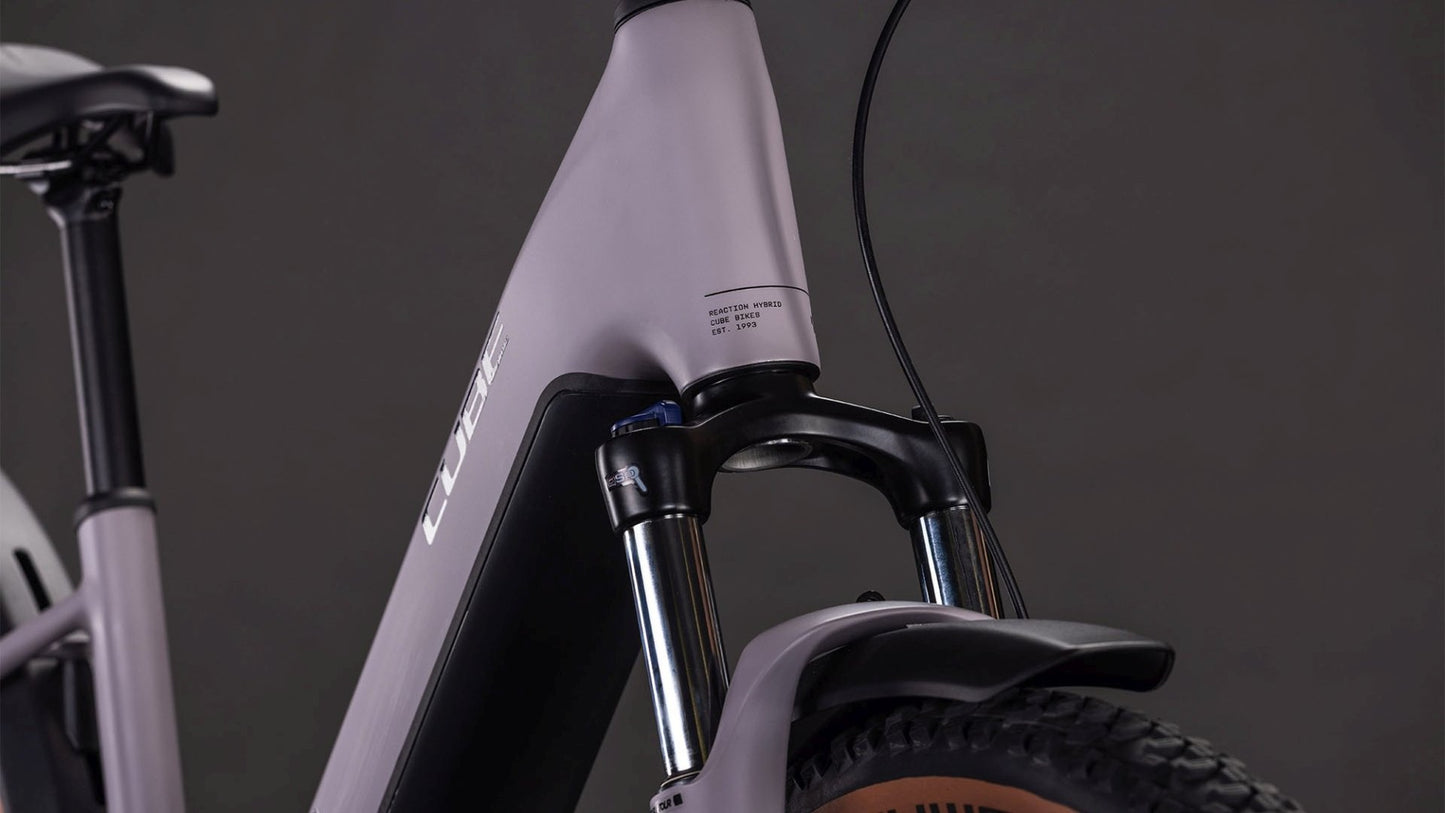 CUBE REACTION HYBRID PERFORMANCE 600 FE EASY ENTRY eMTB BIKE 2026 PLUMGREYE' N 'BLACK