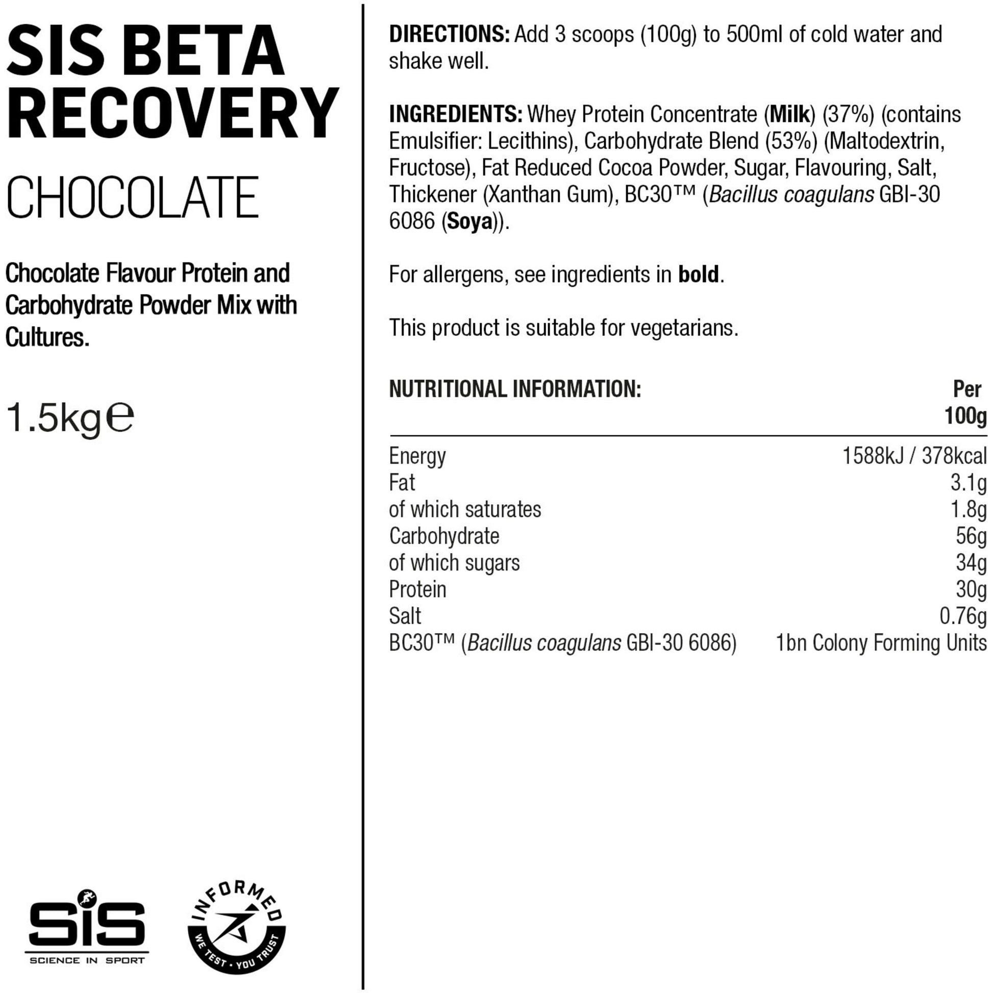 SIS BETA RECOVERY DRINK POWDER 500g