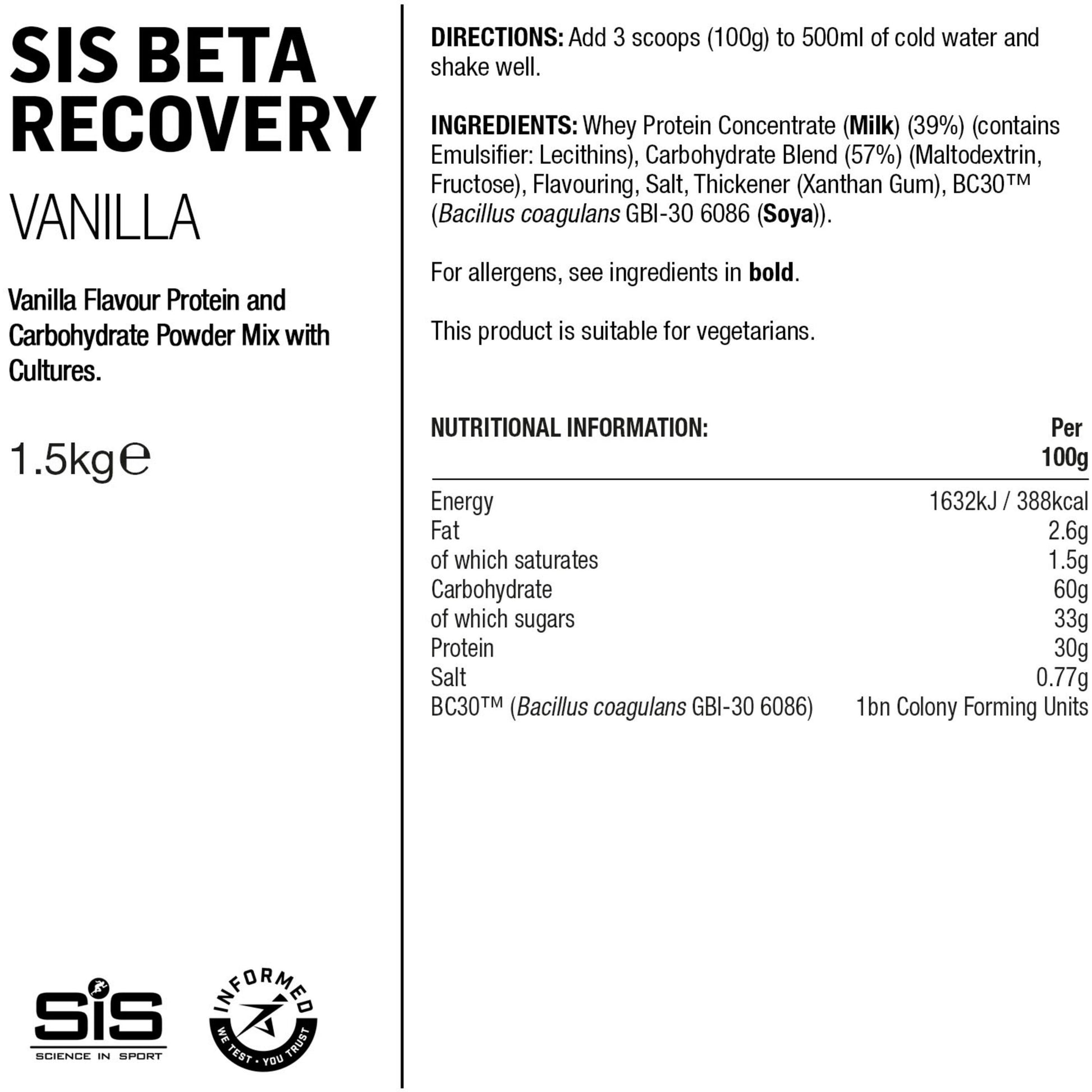 SIS BETA RECOVERY DRINK POWDER 500g