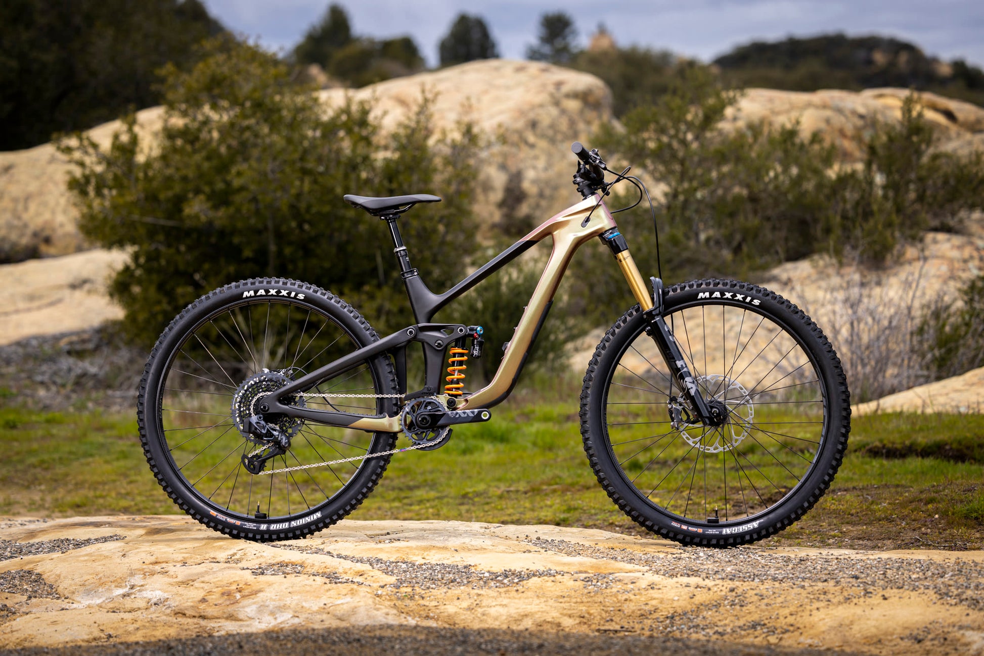 GIANT REIGN ADVANCED PRO 0 FULL SUSPENSION MTB BIKE 2023 GLOSS MESSIER/MATT CARBON SMOKE