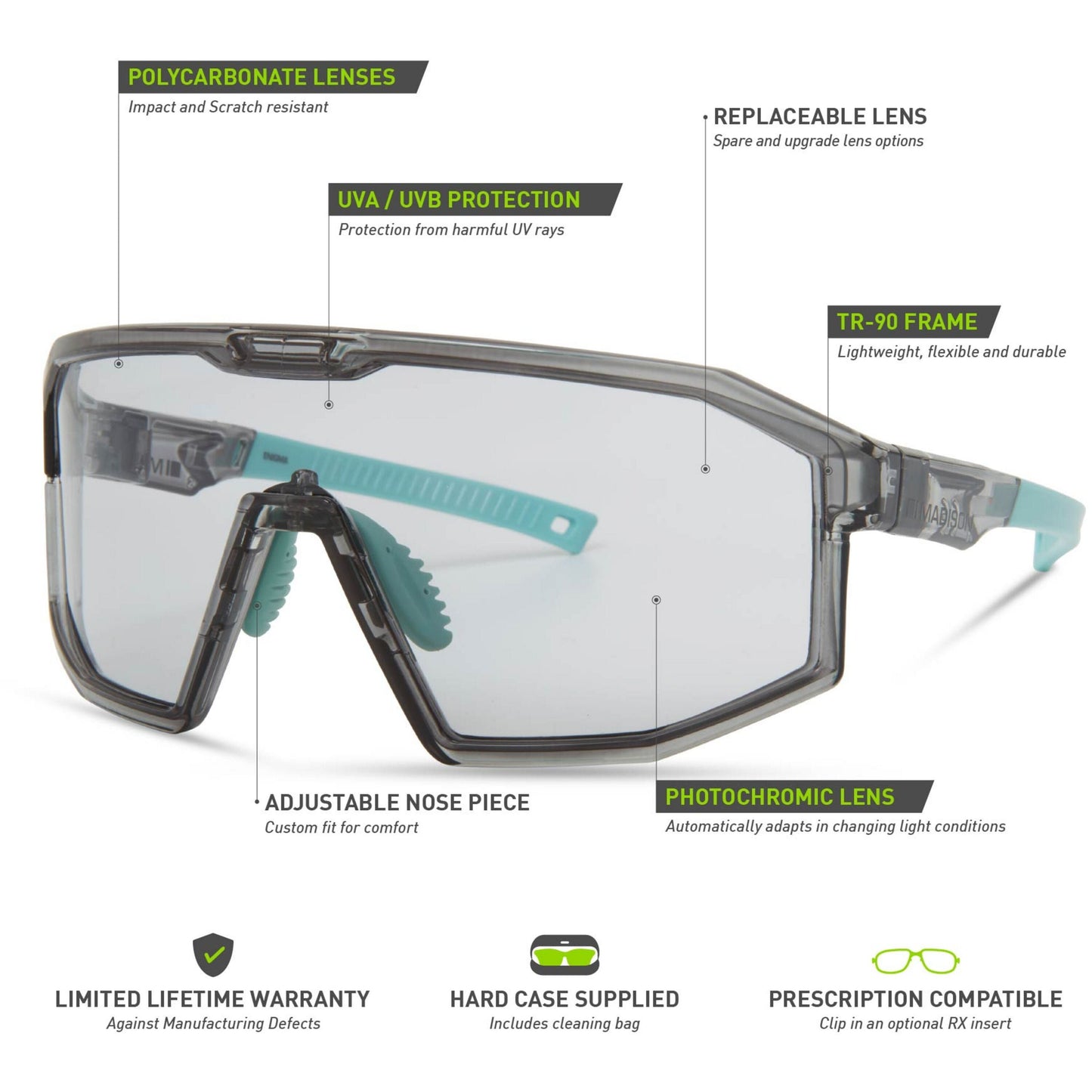 MADISON ENIGMA PHOTOCHROMIC LENS SUNGLASSES