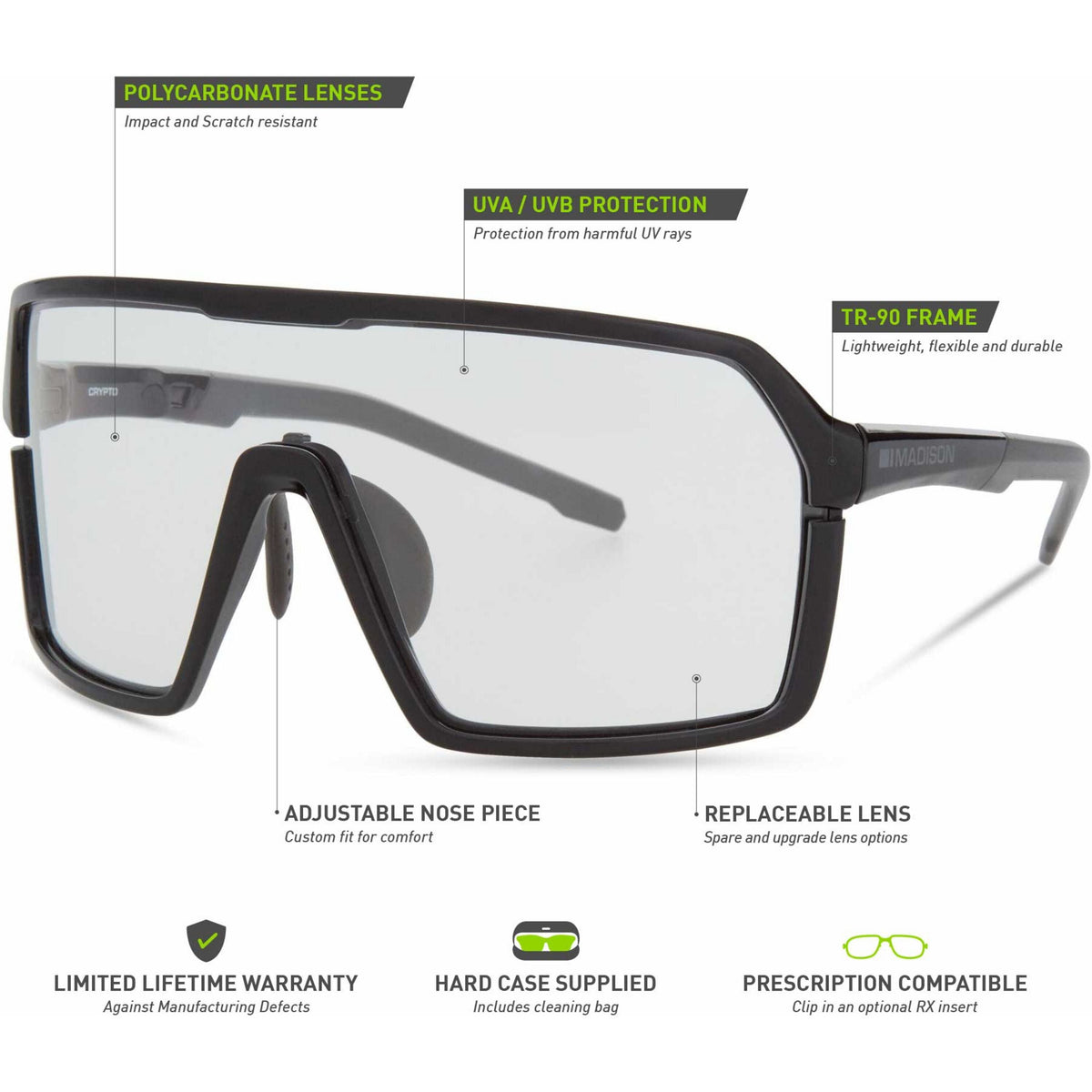 MADISON CRYPTO CLEAR LENS GLASSES