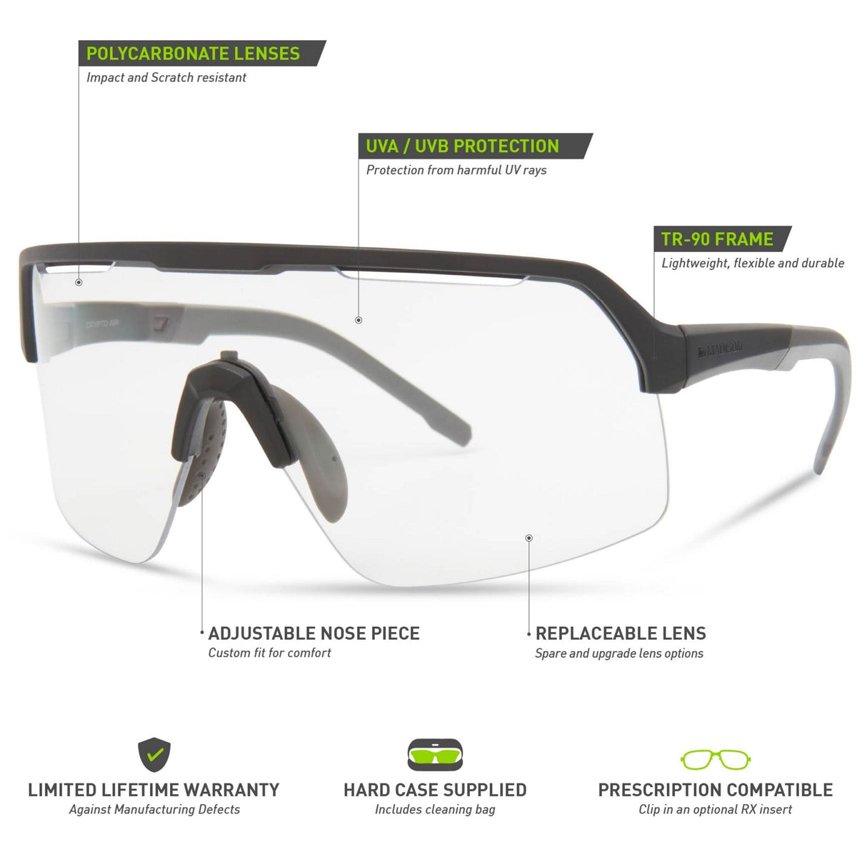 MADISON CRYPTO AIR CLEAR LENS GLASSES