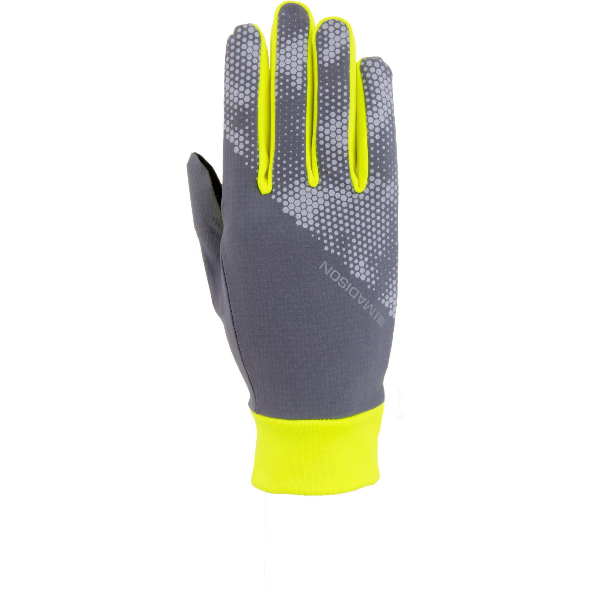 MADISON FREEWHEEL STELLAR-TECH WINDPROOF GLOVES HI-VIZ YELLOW/CASTLE GREY