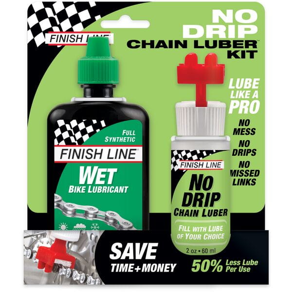 FINISH LINE NO DRIP CHAIN LUBE KIT COMBO INCL. 120ML WET LUBE