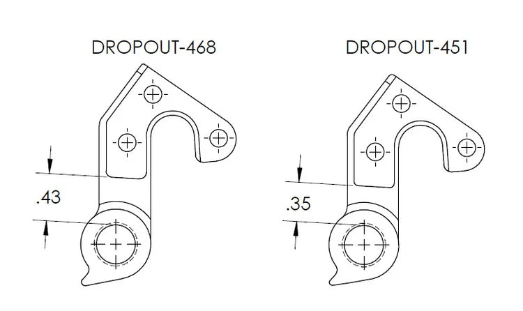 WHEELS MANUFACTURING REPLACEABLE DERAILLEUR HANGER/DROPOUT 468